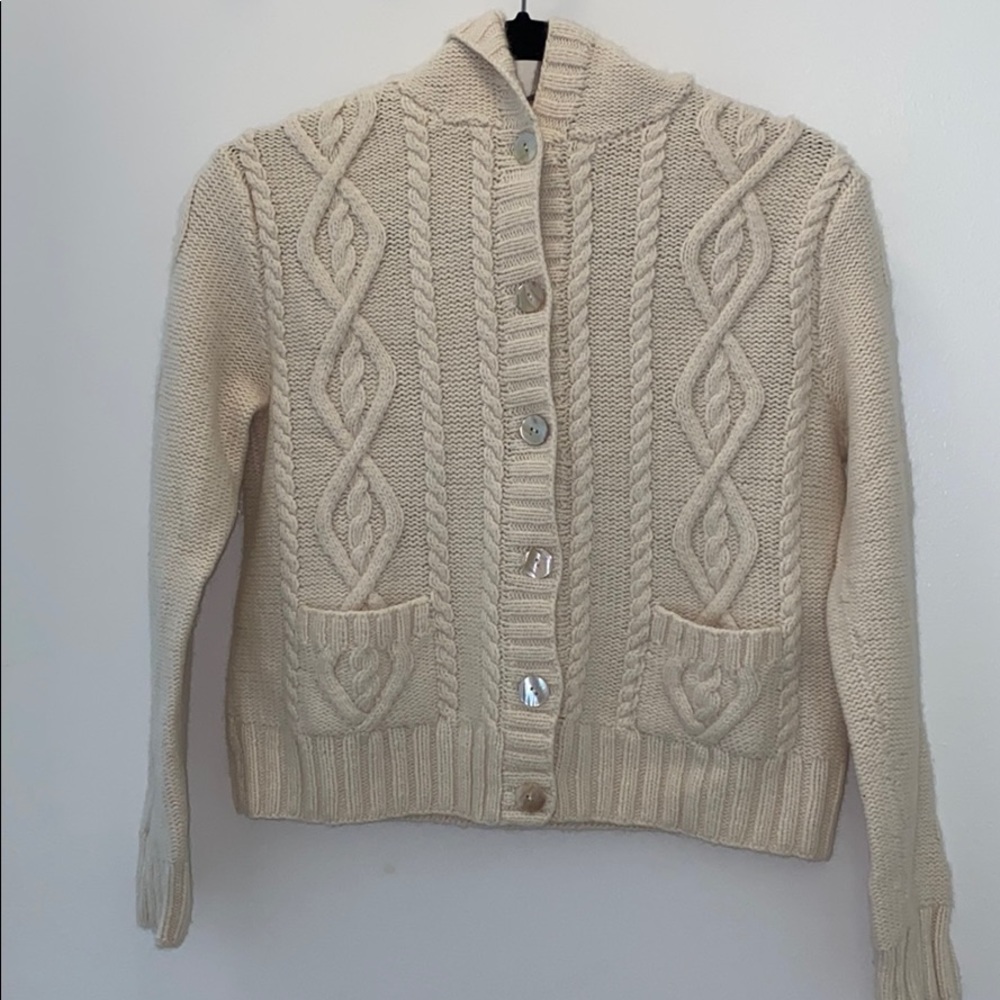 Absolu Button Up Hoodie Cable Cardigan